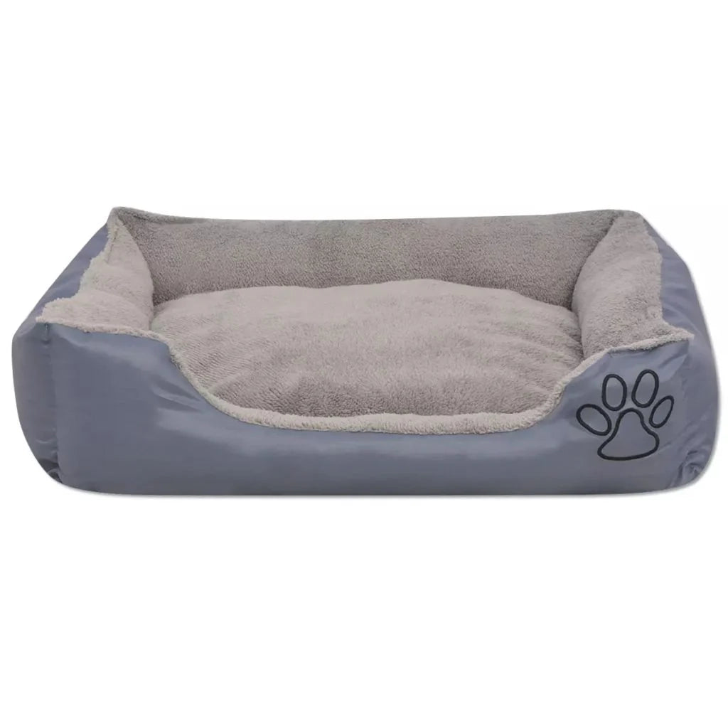 Cuccia per cani con cuscino imbottito 50 cm grigio 02_0001570