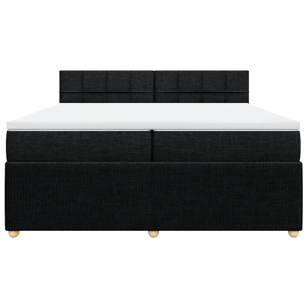Giroletto a Molle con Materasso Nero 200x200 cm in Tessuto 3289865