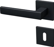 Deurgrepen per porte - rozetta quadrata sottile - insieme di fermaglio porta - nero scuro - 122 l x 52 B