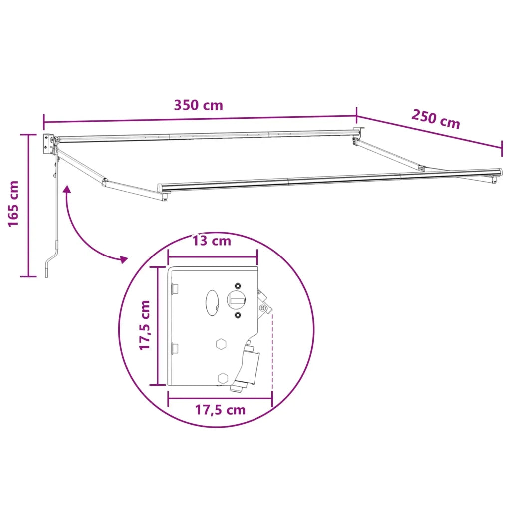 Tenda retrattile Sabbia 3,5 x 2,5 m Poliestere e Metallo 3425956