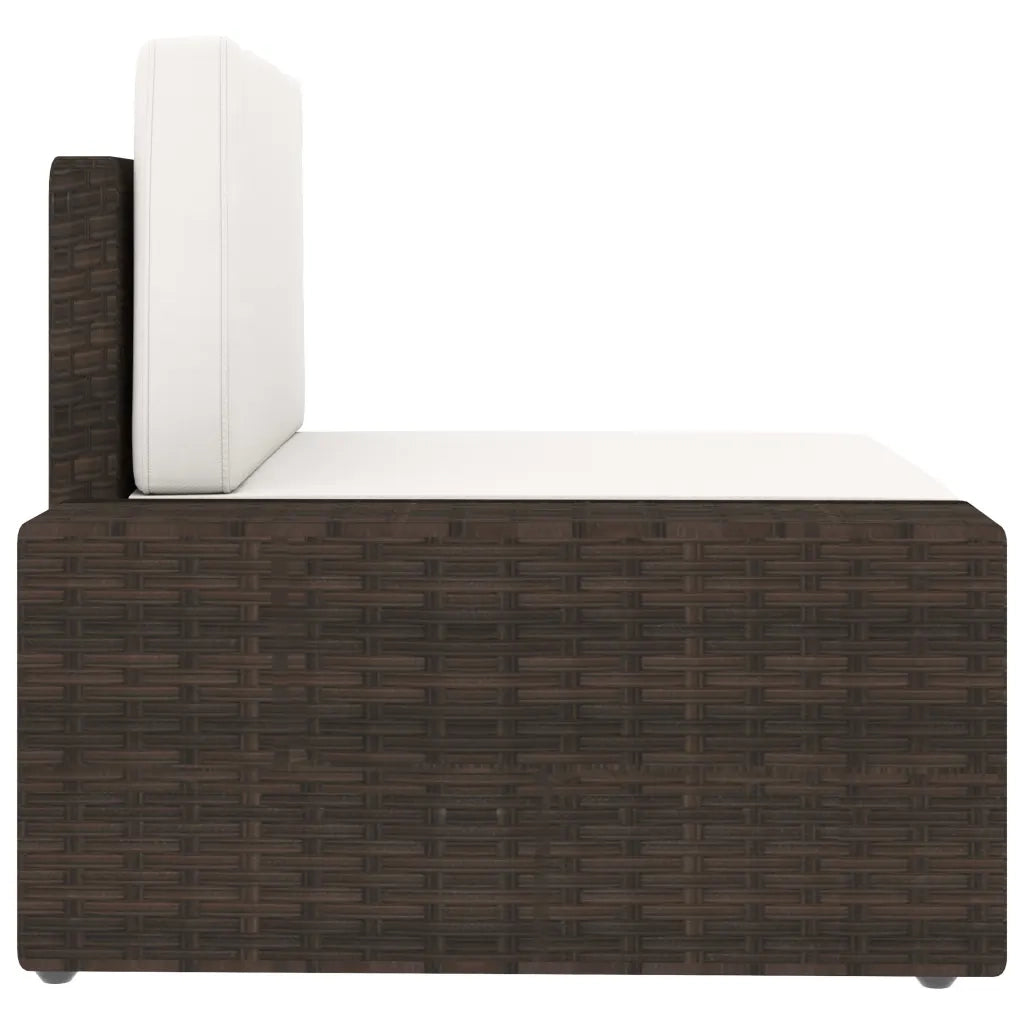 Divano Modulare a 2 Posti in Polyrattan Marrone 49515