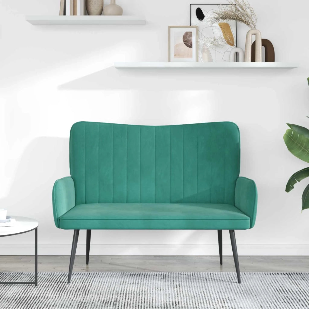 Sofa a Due Posti Turchese 115 x 61 x 87 cm Velluto 42028969