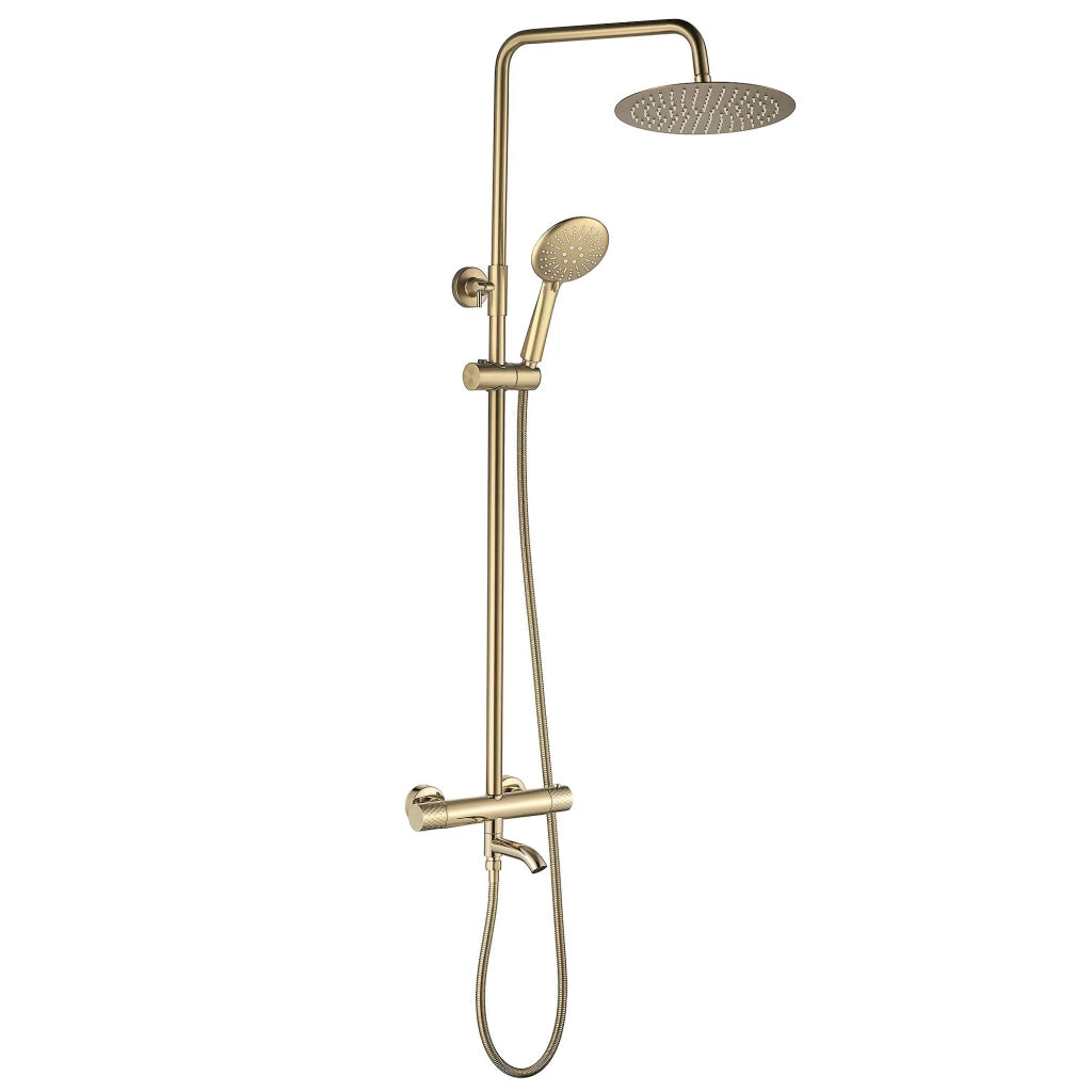 Set Doccia Da Incasso Con Termostatato Lungo Diamond Gold