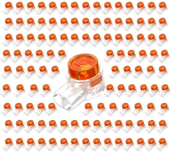 120 confezioni di connettori di accoppiamento K2 per estremità di tubo - UY Jelly Crimp - Sicuri e duraturi - Arancione - Riparazione di cavi di rete dati e telefoni - Ideali per professionisti e dilettanti