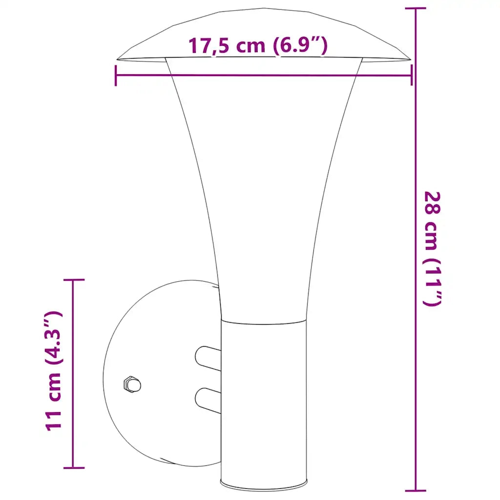 Applique da Esterno Nera in Acciaio Inossidabile CFW5631233