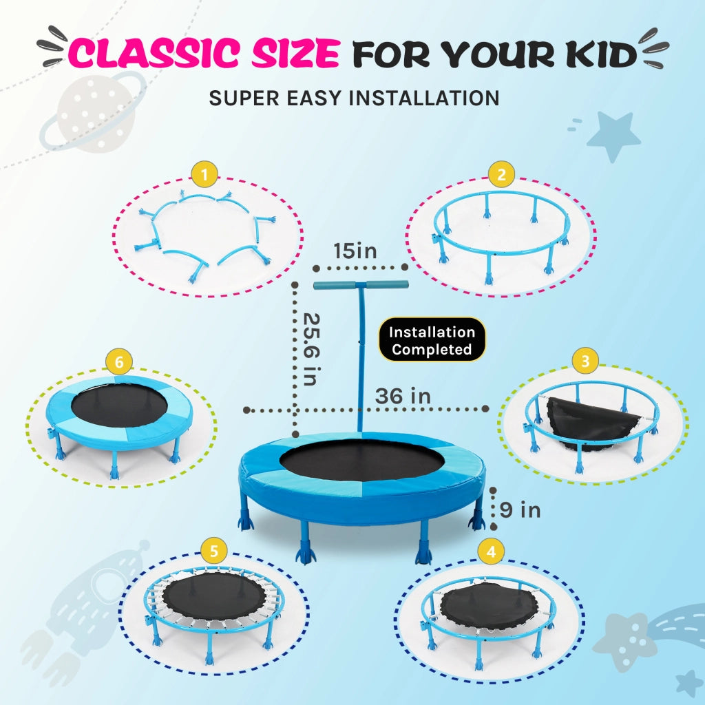Trampolino per Bambini 91 cm, Blu