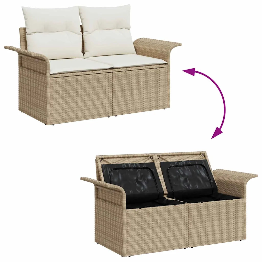 Set Divano da Giardino 5 pcs Beige e Crema polyrattan 3353900