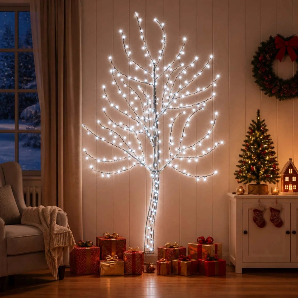 Albero di Natale da parete a LED 180 cm 200 LED Bianco freddo 42050791