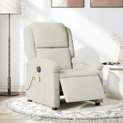 Divano Sedia-Poltrona Massaggiante Reclinabile Elettrica Crema Velluto 335773