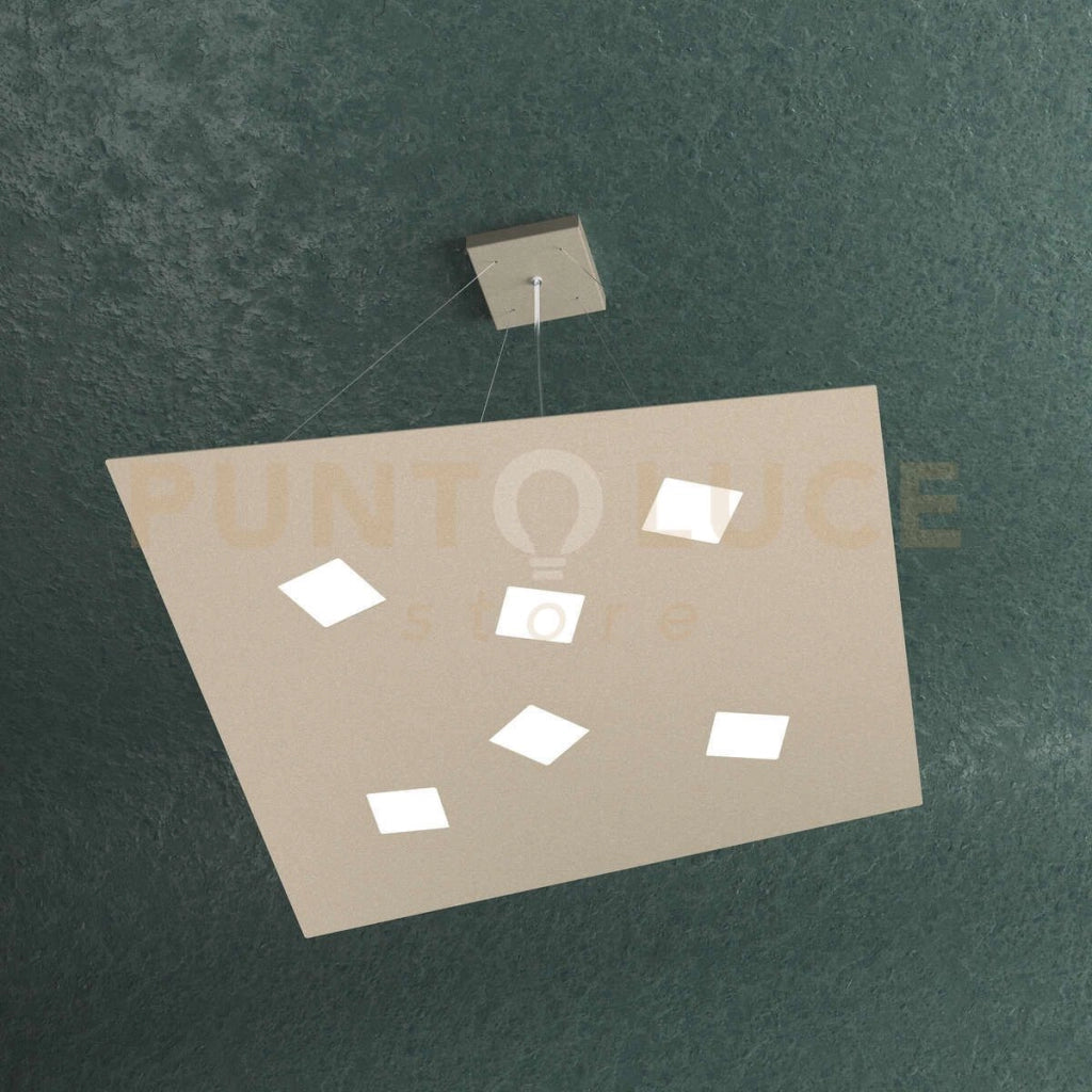 NOTE SOSPENSIONE 6 LUCI ATTACCO GX53 SABBIA