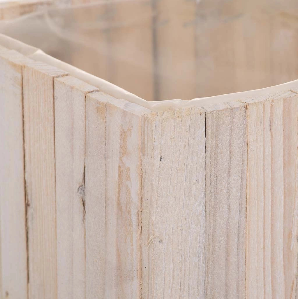 Set di 2 cestini rettangolari in legno marrone