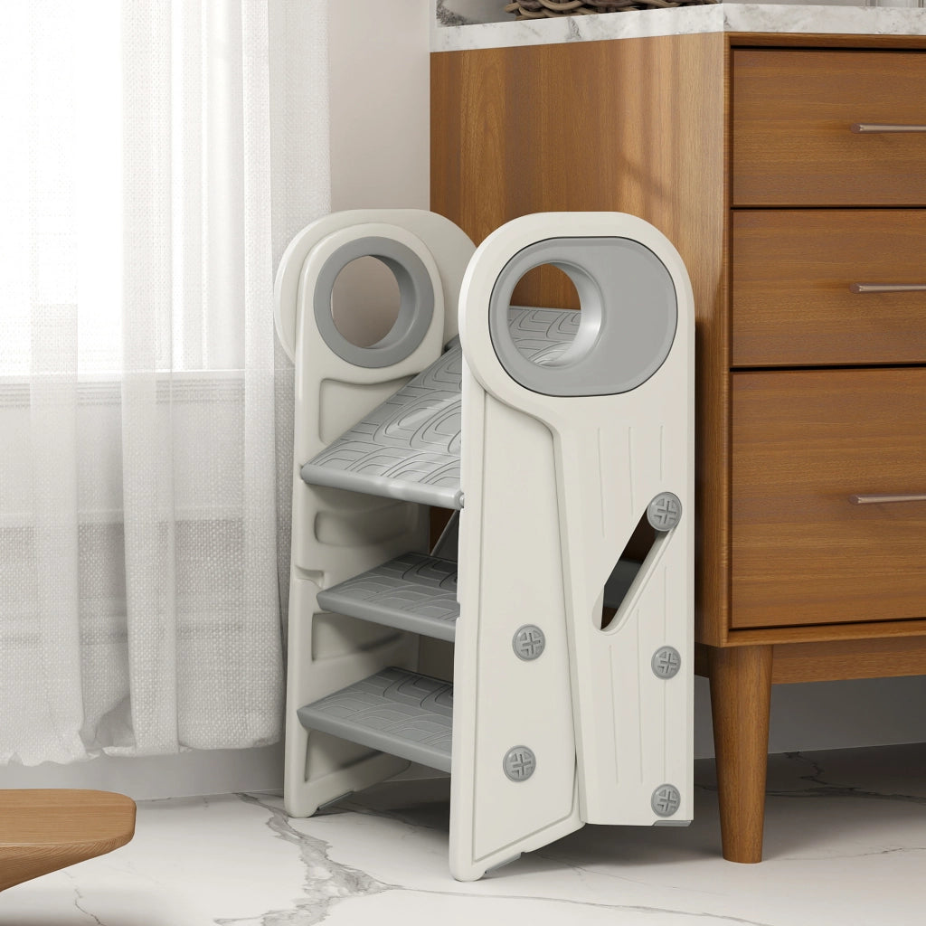 Scala di apprendimento regolabile per bambini ¨C zephmum ¨C grigio e bianco 90x40x90 cm
