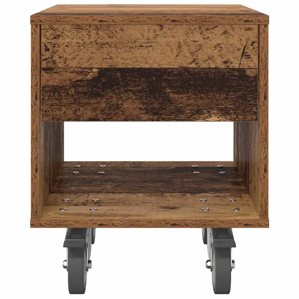 Set di 2 Comodini | Armadio da Notte | Mobiletto da notte Legno vecchio 40,5 x 40 x 48 cm