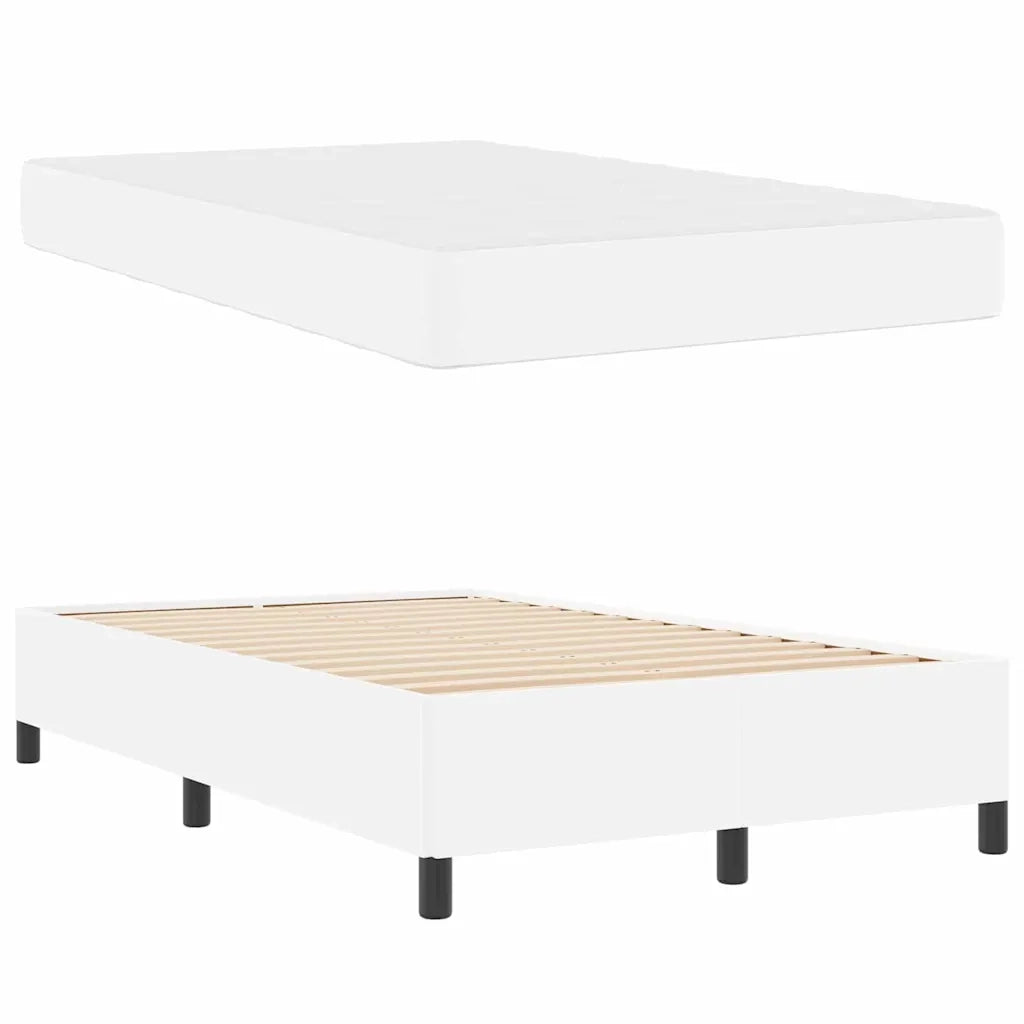 Struttura del letto con materasso Bianco 120 x 190 cm Tessuto