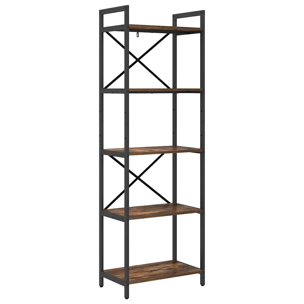 Libreria-Scaffale per Libri-Mobile di Stoccaggio Rovere fum¨¦ 56 x 34 x 171 cm Legno multistrato