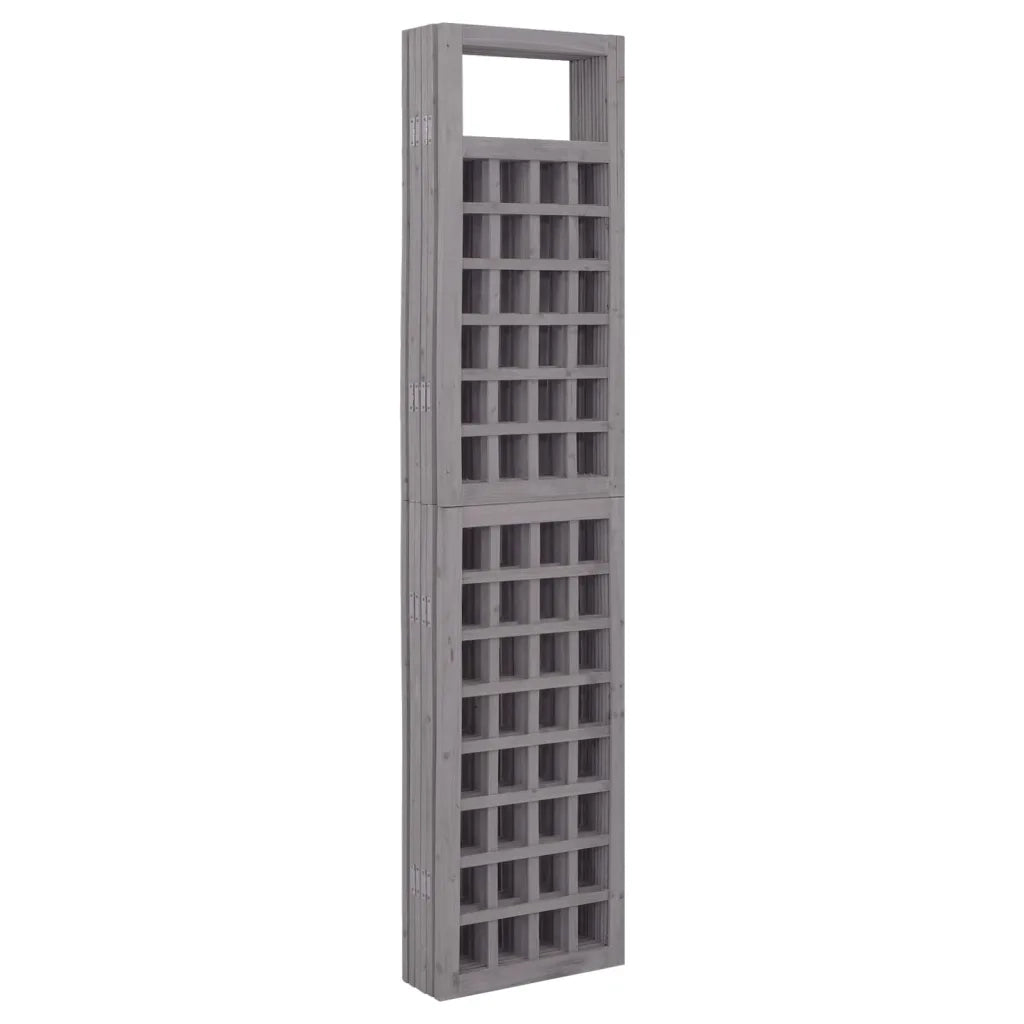 Divisorio a 6 Pannelli in Legno di Abete Grigio 242,5x180 cm 316489