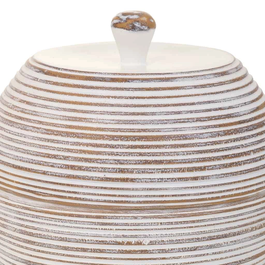 Scatola decorativa in poliresina bianca 19,5x19,5x23h cm