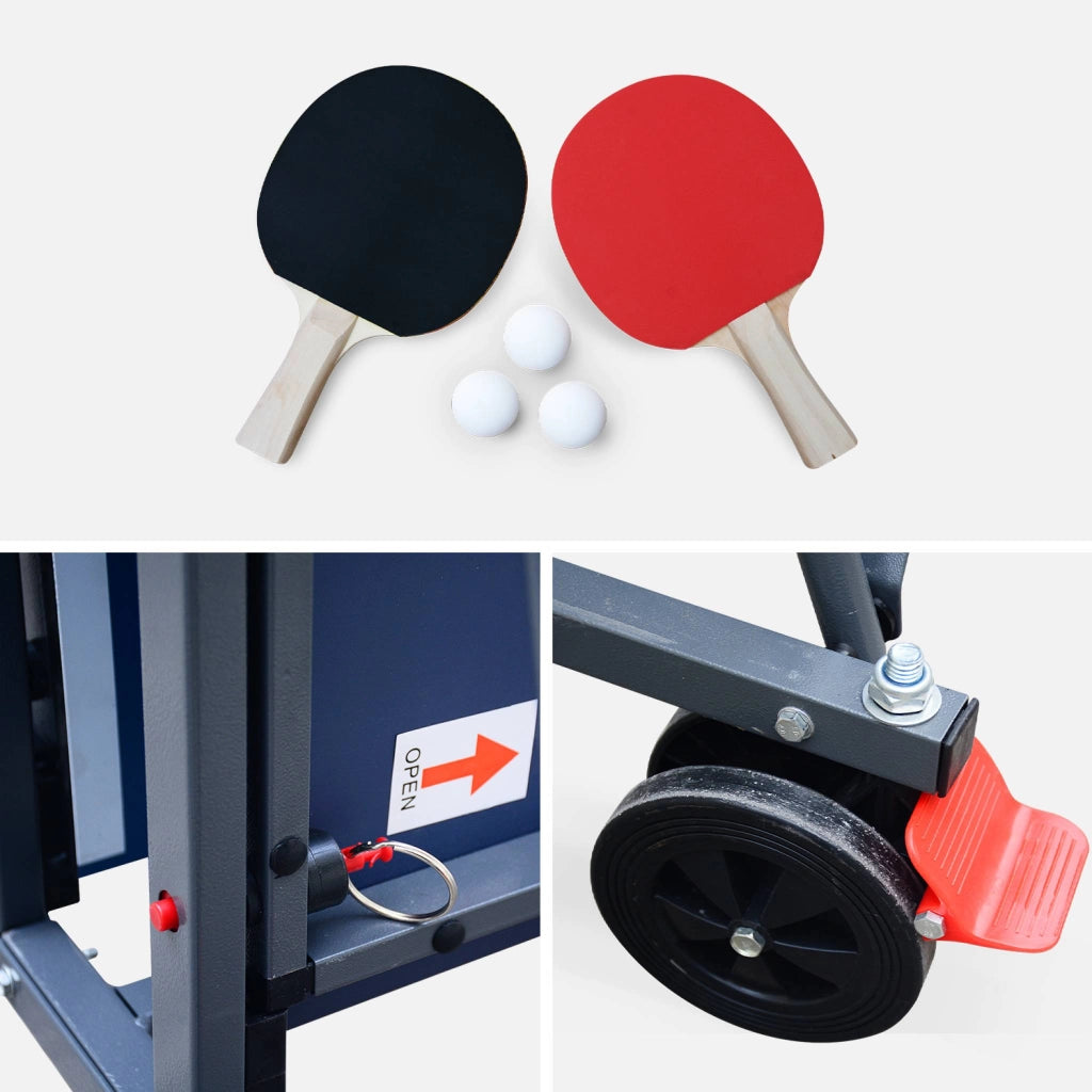 Tavolo da ping pong per interni 274cm con 2 racchette e 3 palline +