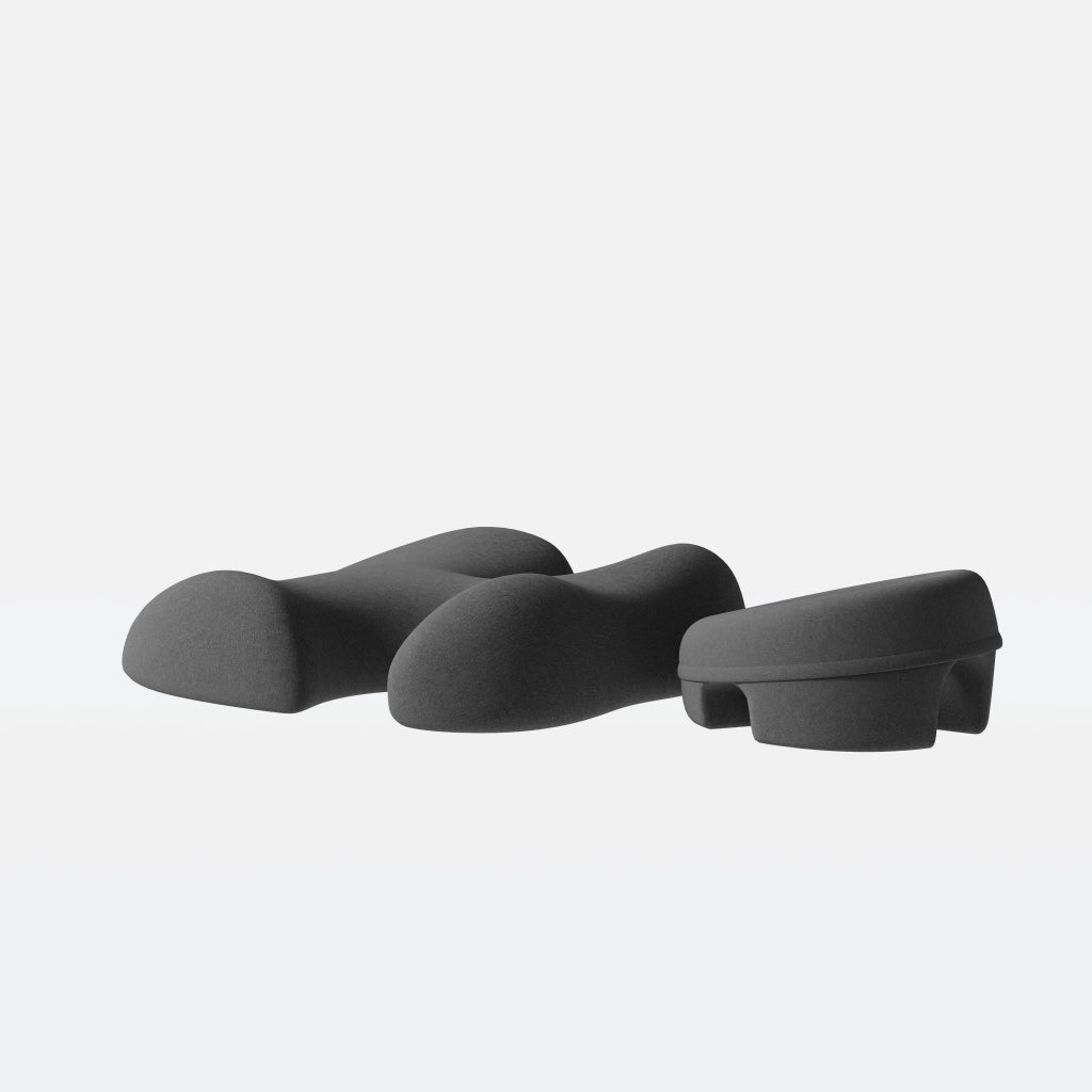 Cuscino per massaggio con supporto a T in memory foam grigio scuro per riposo prono e spa