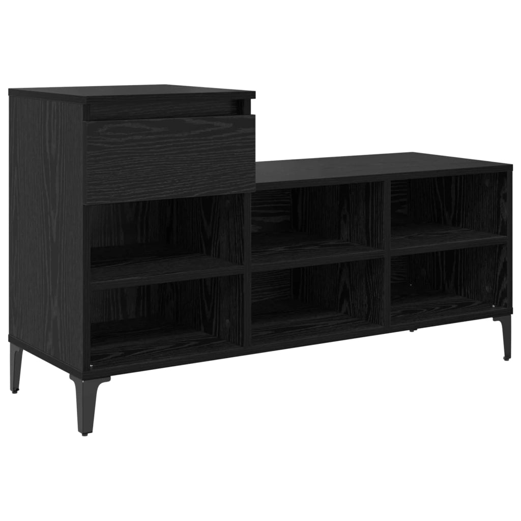 Mobile per scarpe con cassetto Rovere nero 102 x 36 x 60 cm 881044