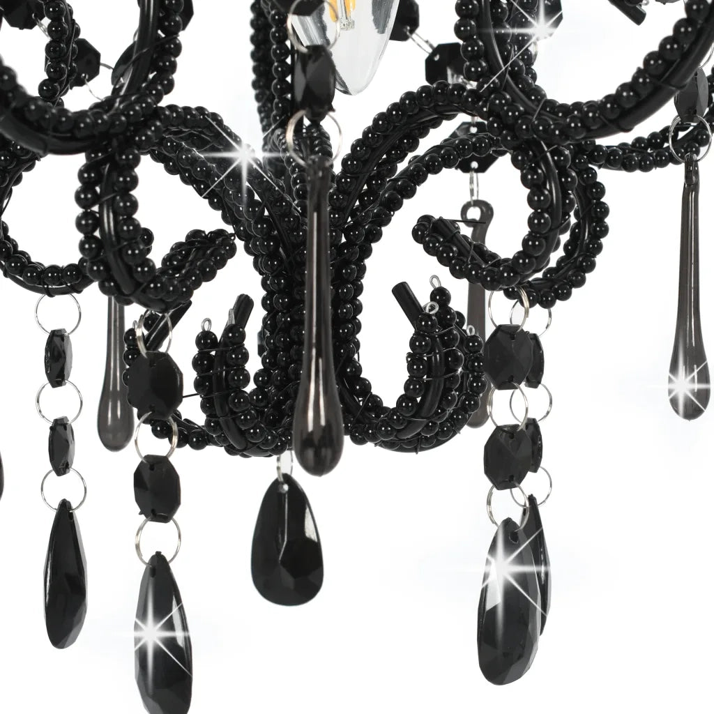 Lampadario con Perle Nero Rotondo E14 281594