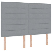 Testiera | Testata LED con strisce LED Grigio chiaro 160 cm Tessuto