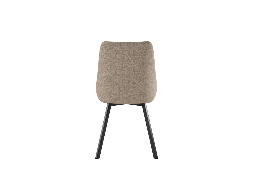 Sedia da interno Fox con seduta e schienale in microfibra color Beige, struttura in metallo resistente, design moderno - Fox