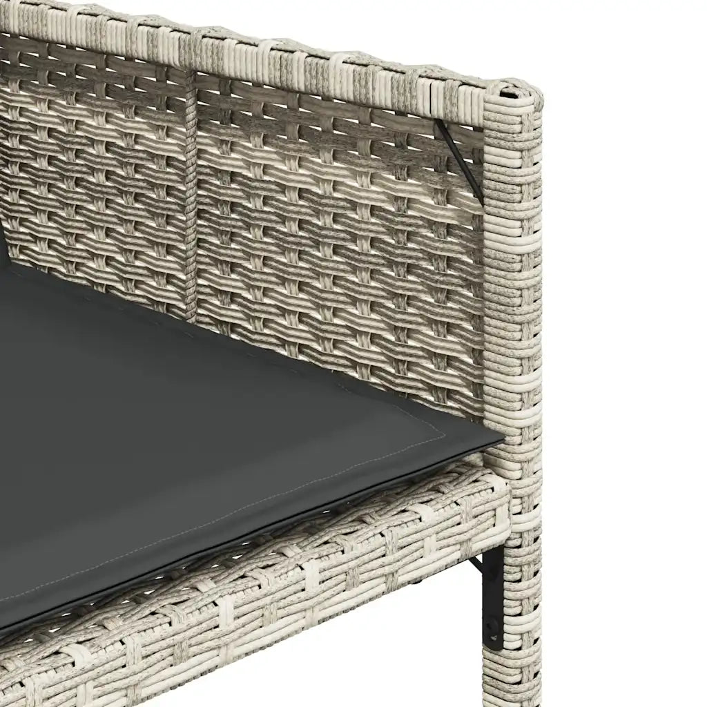 Set Pranzo da Giardino 5pz | Set Salotto da Giardino con Cuscini Grigio Chiaro Polyrattan