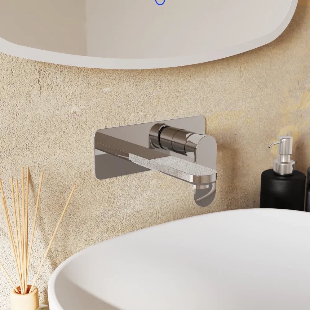 Set miscelatori lavabo ad incasso placca squadrata bidet miscelatore doccia con deviatore cromato | Margot
