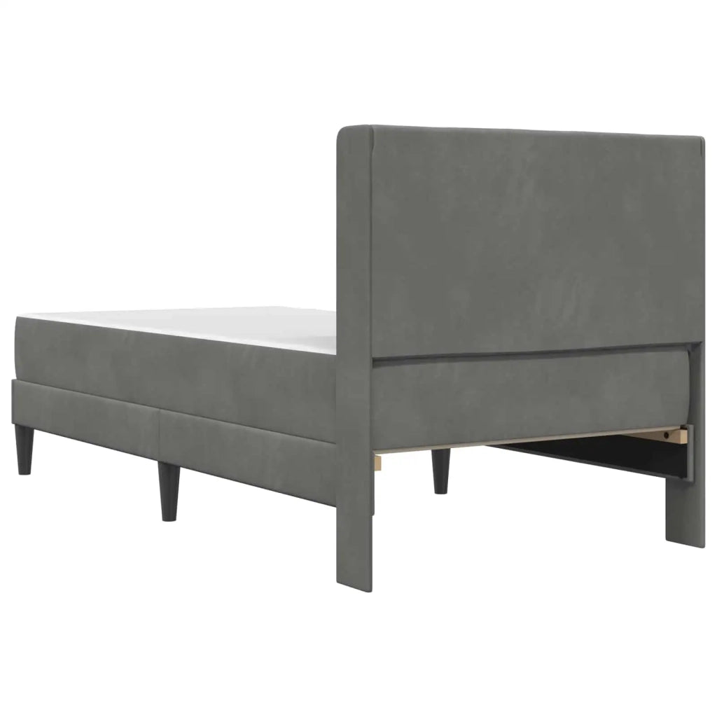 Struttura letto con materasso-Giroletto Grigio Scuro 100 x 200 cm Velluto 474596