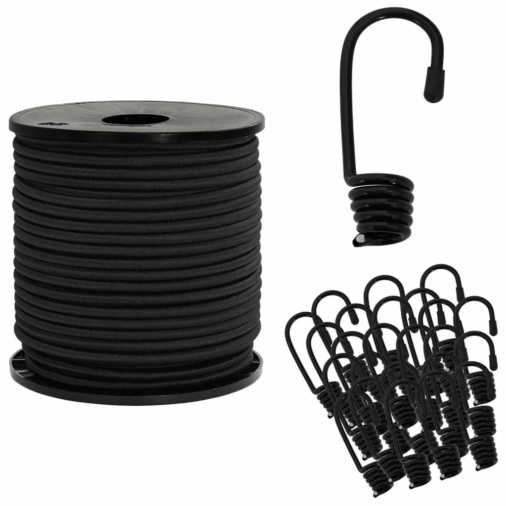 Corde Bungee con Ganci 6 mm Nero PP e gomma 42047659