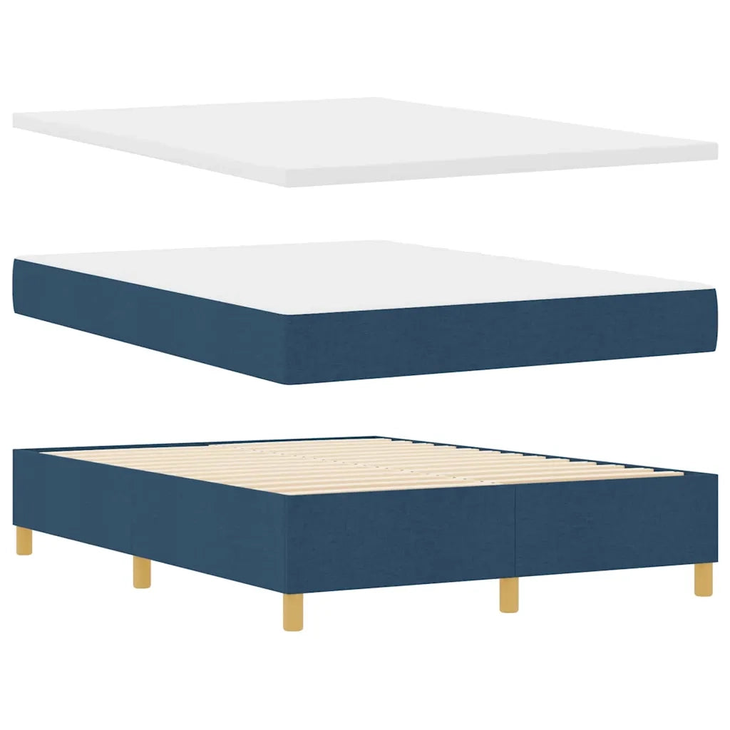 Letto a molle con materasso Blu 140 x 190 cm Tessuto 3343179