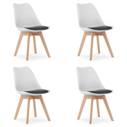 Sedia VALORA RIXK nera e bianca con gambe naturali x 4