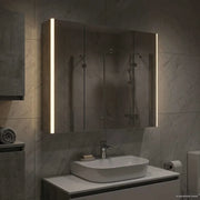 Mobiletto per specchio da bagno Grigio cemento 889266