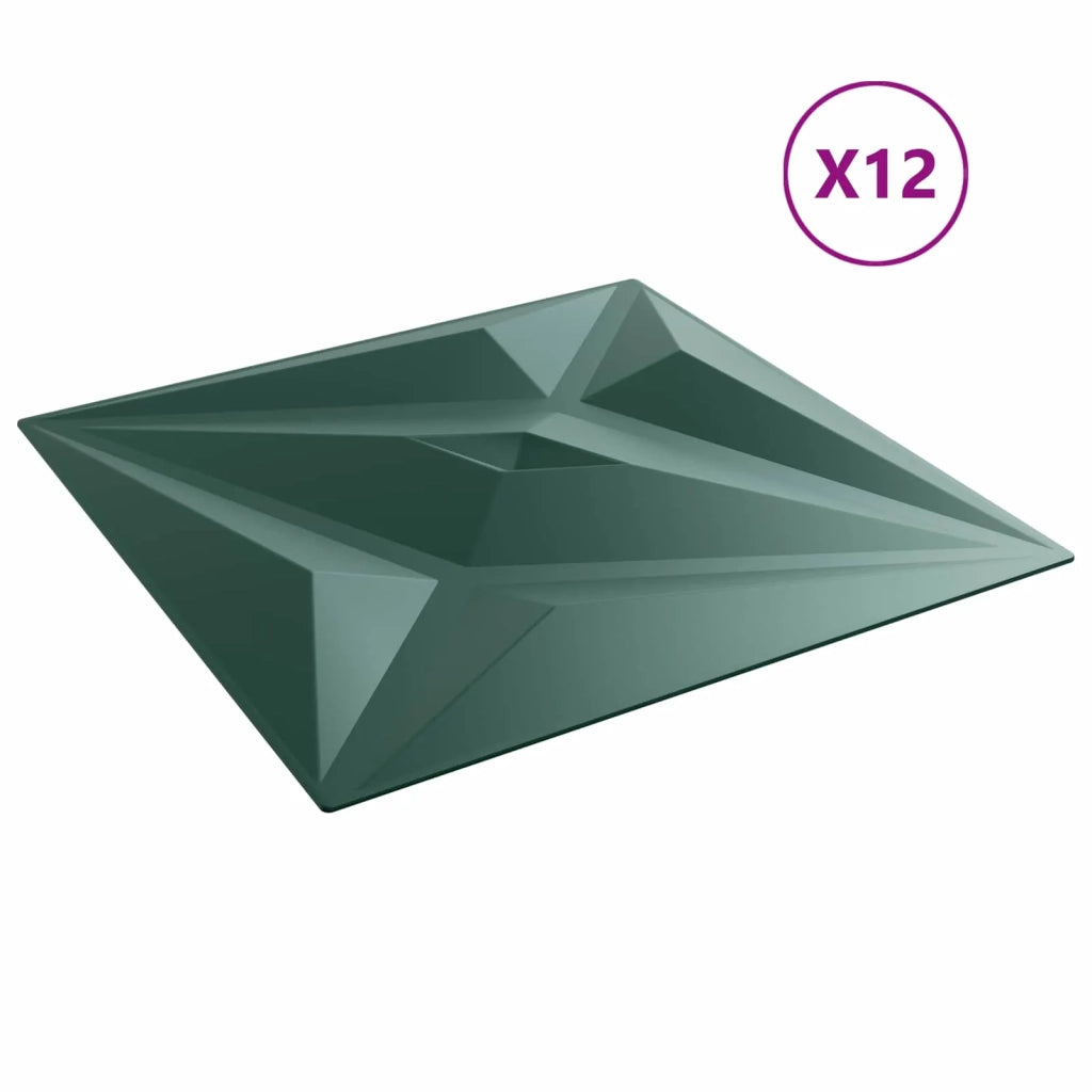 Pannelli da parete 12 pz 50 x 50 cm Verde Stella Schiuma XPS 42046078