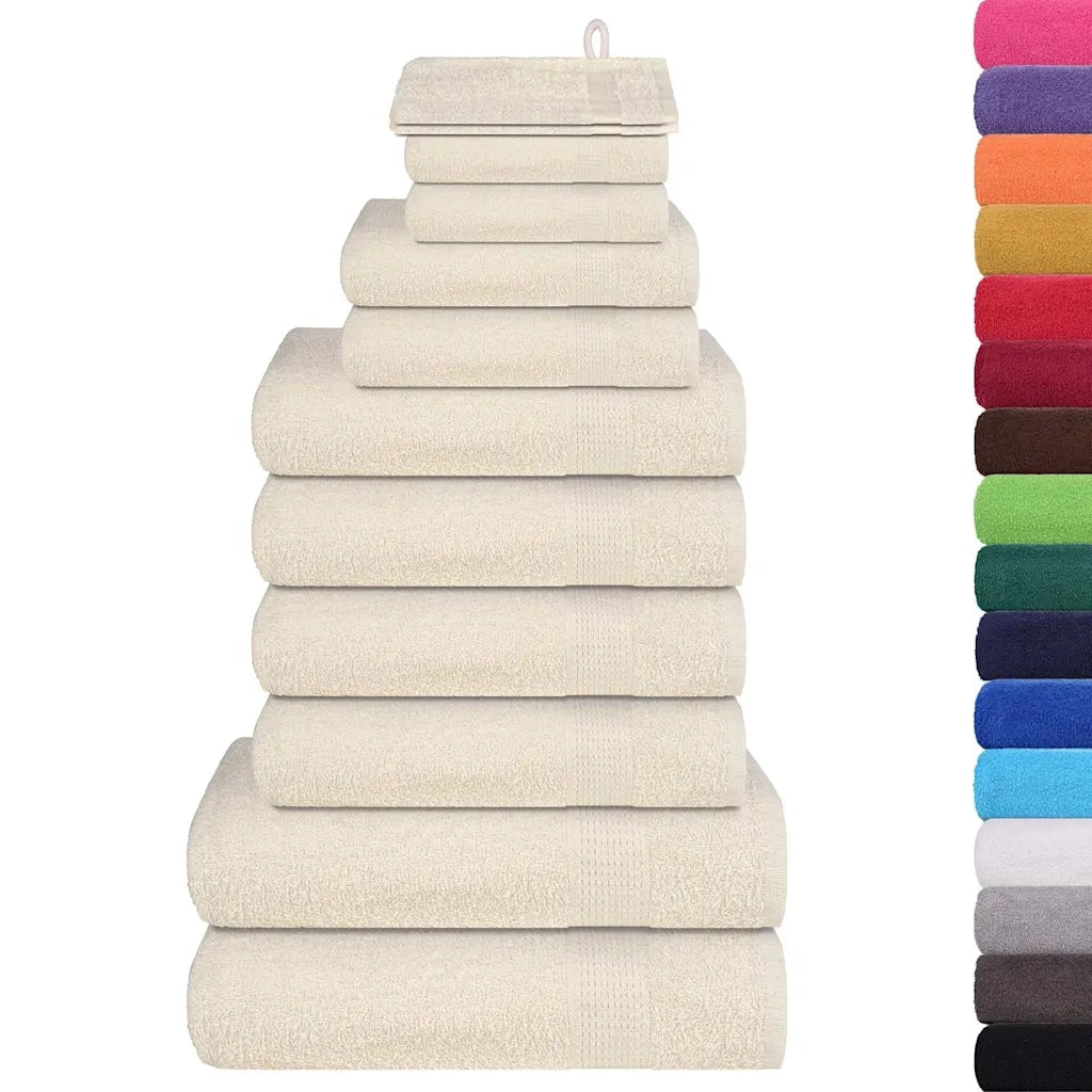 Set di asciugamani 12 pezzi FROGN Crema 360 g/m² 137109