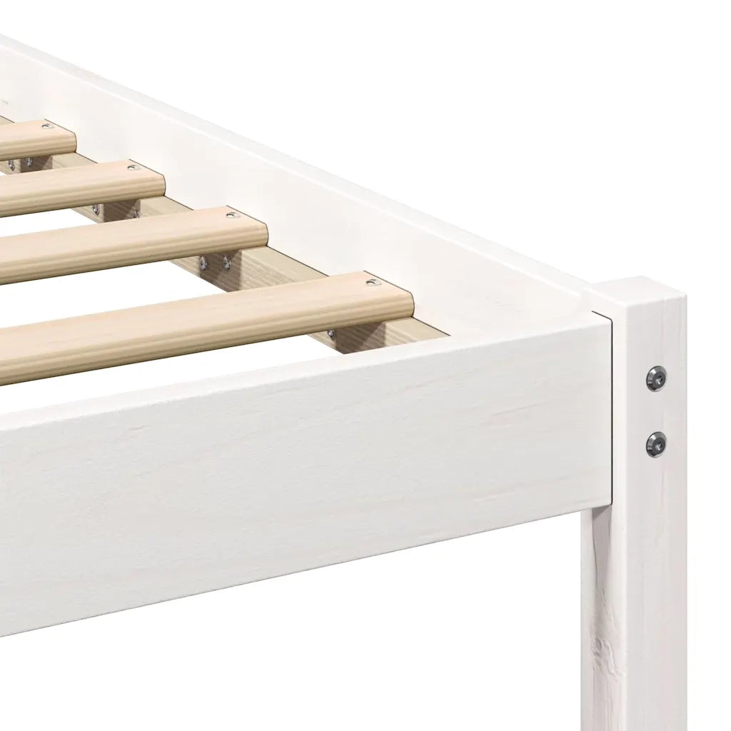Struttura del letto-Giroletto-Rete del Letto Bianco 80 x 210 cm Pino massello 973921