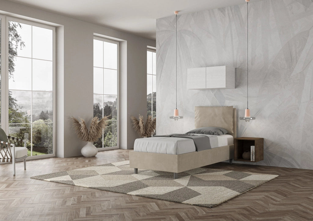 Letto Singolo 100x200 cm con Rete Antea Sabbia