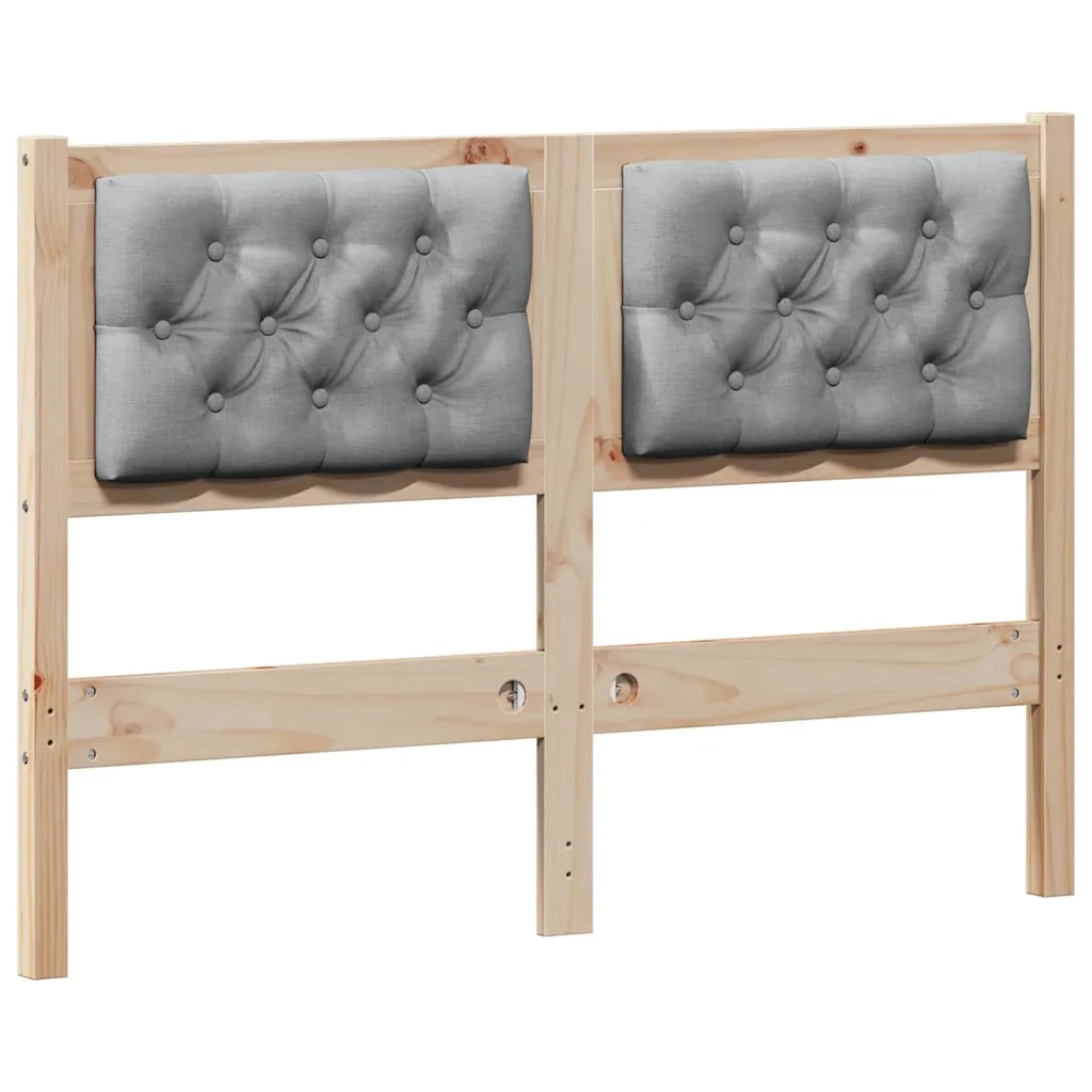 Testiera Marrone e grigio chiaro 120 cm Legno di pino massello 879019