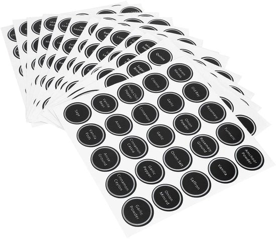 Etichette per erbe 13 pezzi - Etichette riutilizzabili - Sticker rotondi - Per contenitori di erbe - Stampate - Diametro 3,8 cm