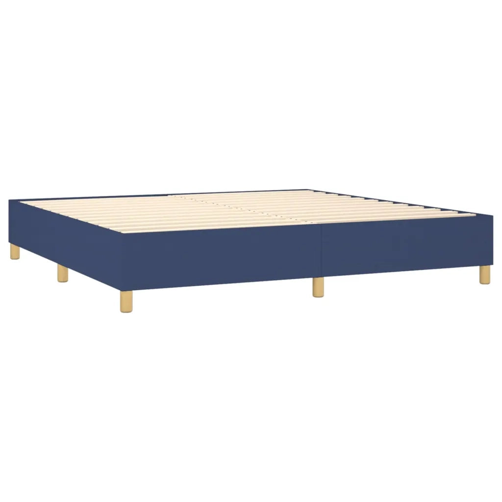 Giroletto a Molle con Materasso Blu 200x200 cm in Tessuto 3137187