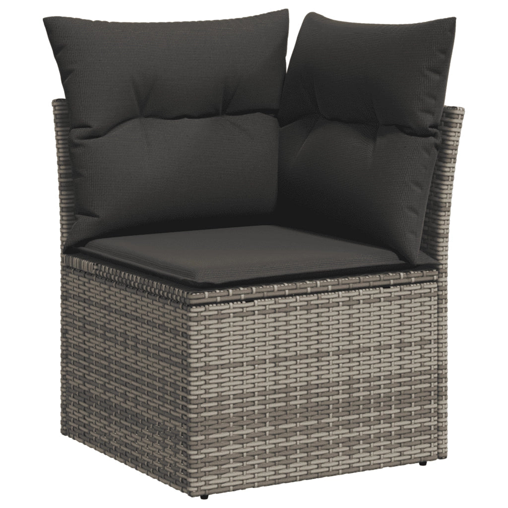 Set Divano da Giardino 10 pz con Cuscini Grigio in Polyrattan 3257943