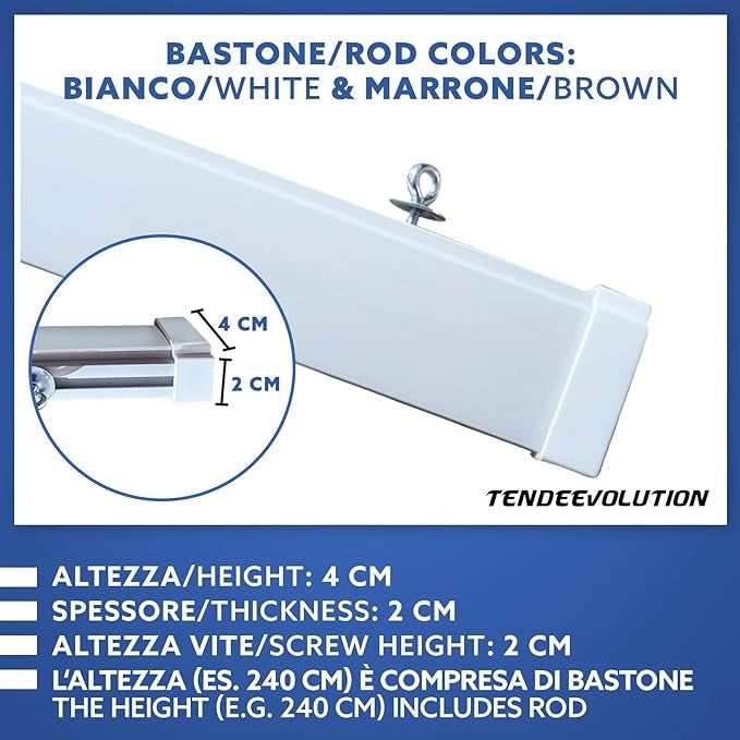 Tenda Antimosche Modello GLIT PIENO in PVC, Plastica Bianco | Largh. 1m x Alt. 2,60m | Protezione Insetti, Porta, Esterno, Interno