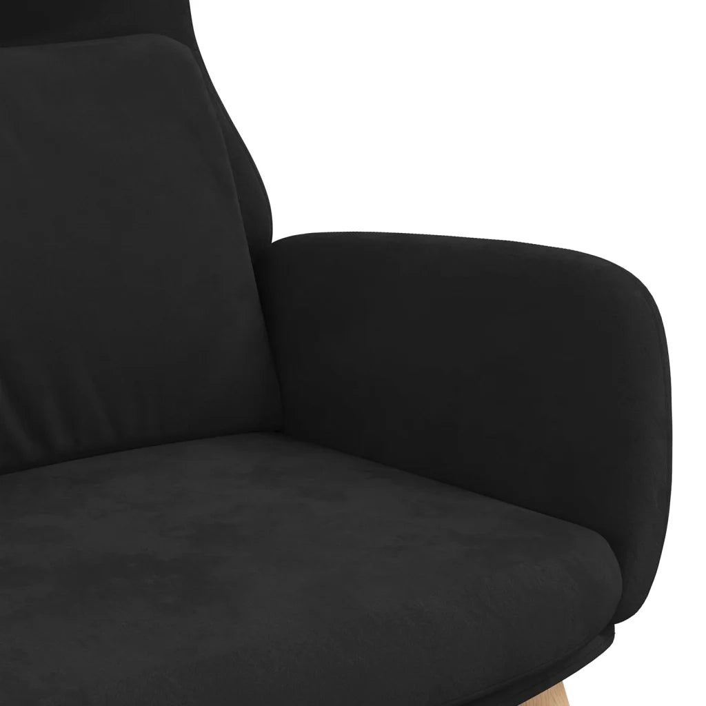 Poltrona Relax Nera in Velluto 341357