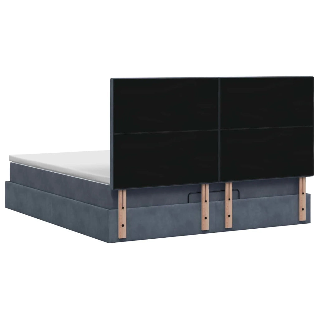Letto Ottomano con Materasso e LED Grigio Scuro 140 x 190 cm 3458302