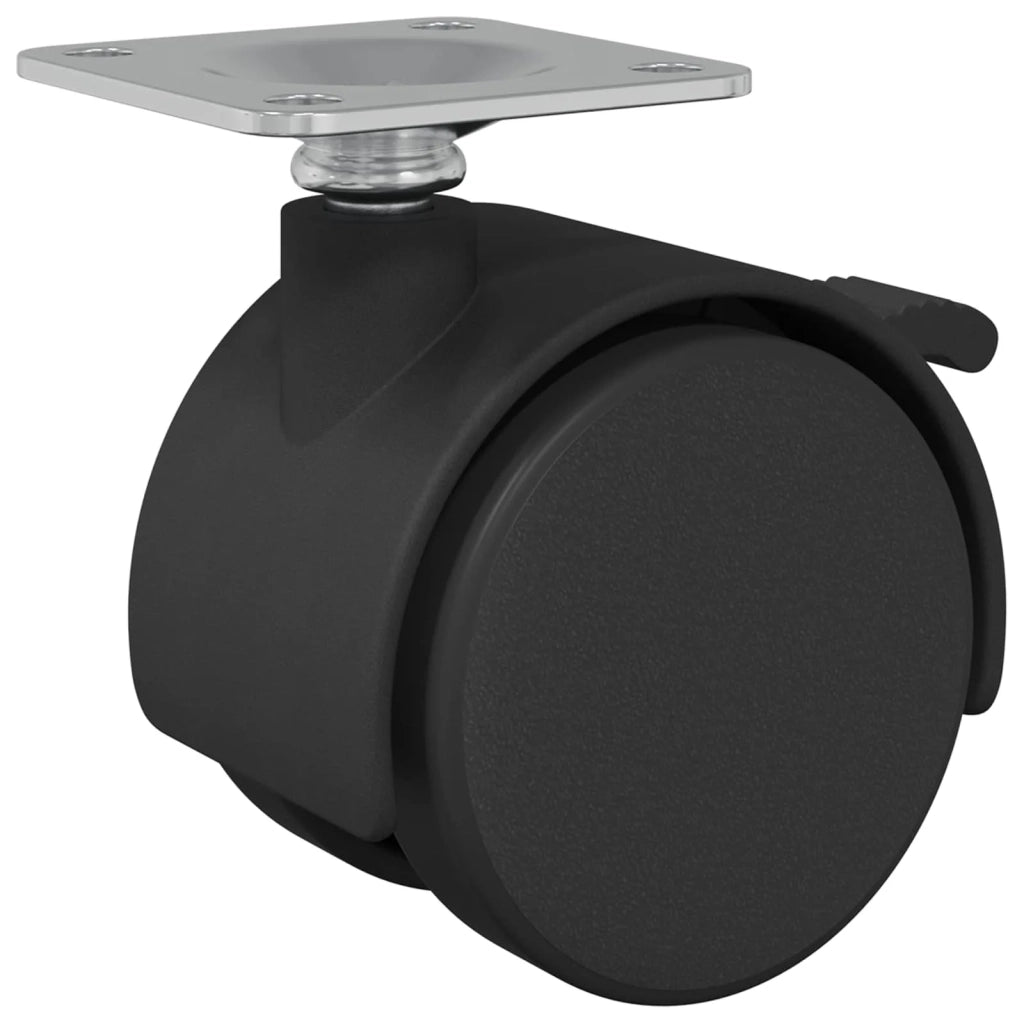Ruota 2 pcs Nero 39,5 x 39,5 x 37,8 mm Acciaio e polipropilene 864772