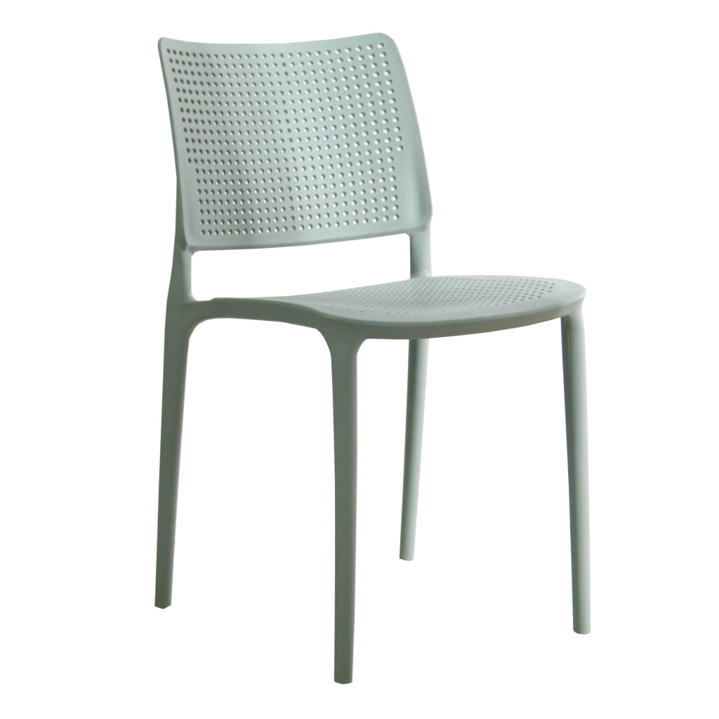Oviala - Set di 4 sedie da giardino in plastica verde salvia