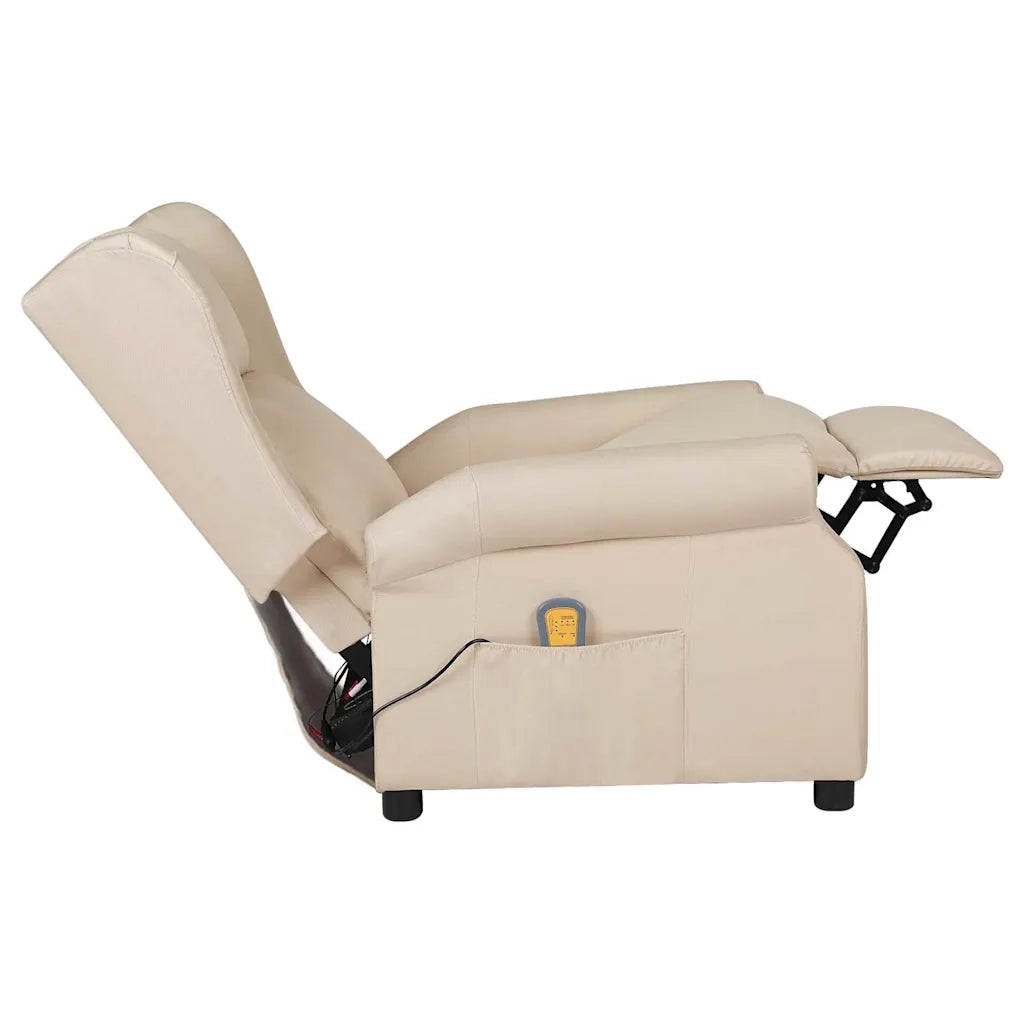 Poltrona Massaggiante Crema in Tessuto 348525
