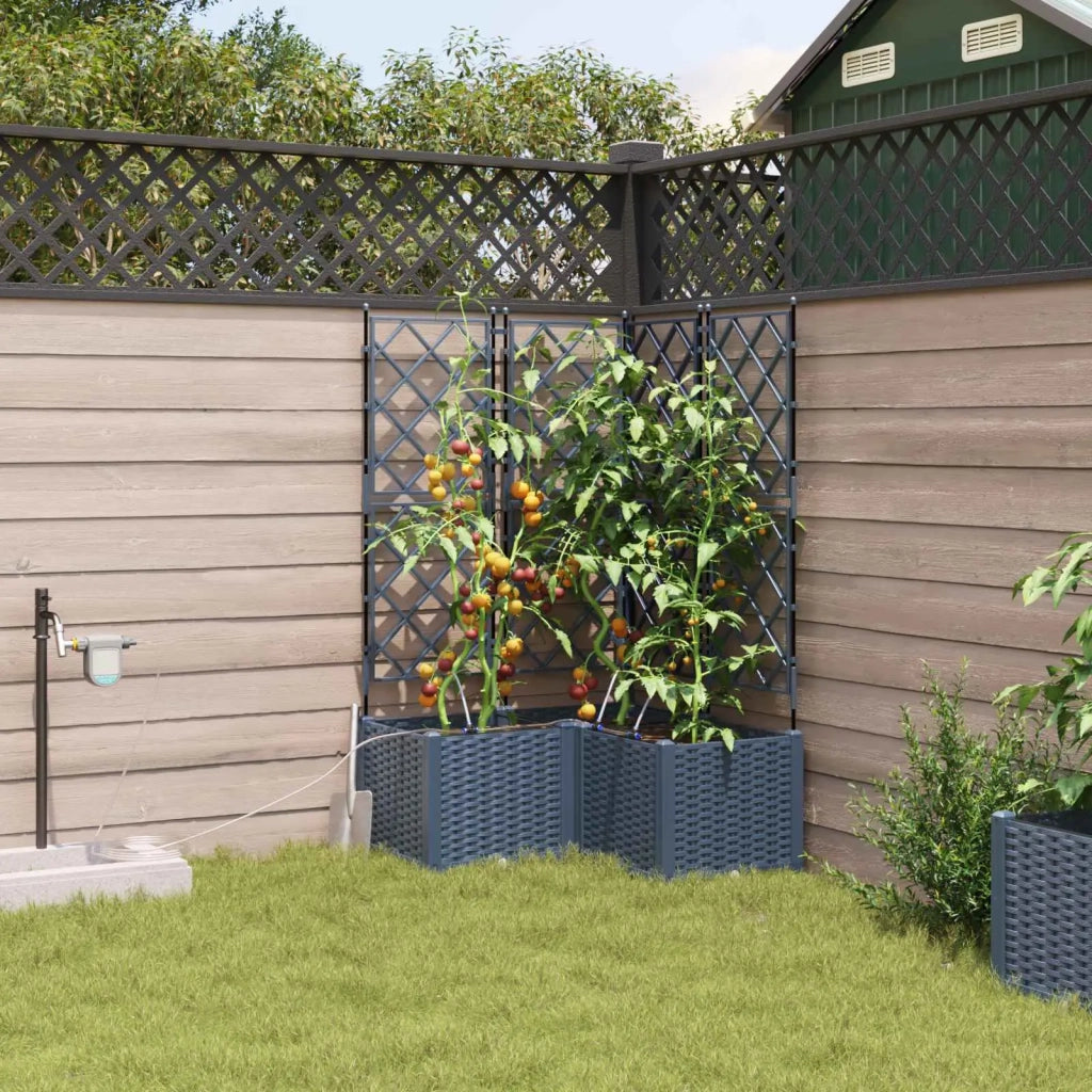 Fioriere | Cassetta per fiori | Vaso da giardino 3 pz Grigio 80 x 80 x 142 cm Plastica