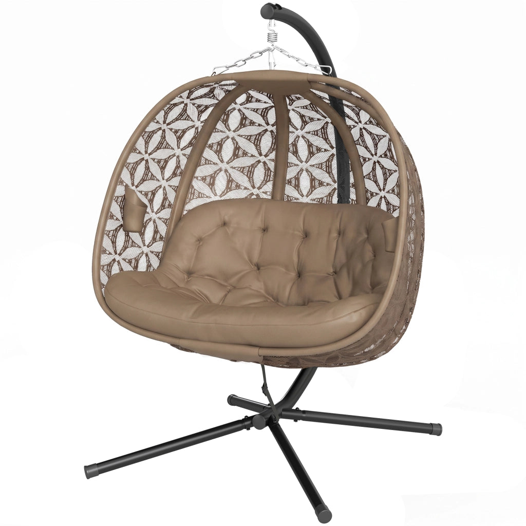 Poltrona sospesa a due posti con cuscino e supporto bevande ¨C Zephmum ¨C Grigio